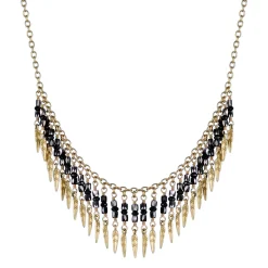 18K Gold Black Diamond Dream Catcher Fringe Necklace