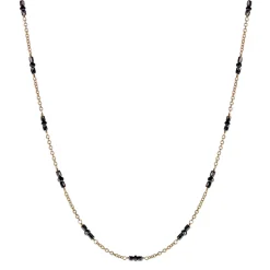 18K Gold Black Diamond Station Chain