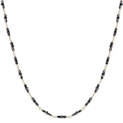 18K Gold Full Black Diamond Station Chain