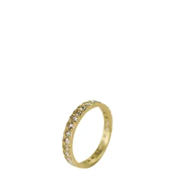 18K Gold 3mm Band with 2mm Rose Cut Diamonds