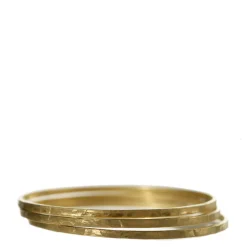 18K Gold Set of Three Hammered Bangles