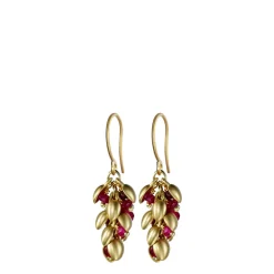 18K Gold Short Baby Pod Earrings with Rubies