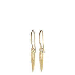 18K Gold Short Leaf Earrings