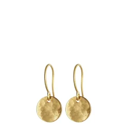 18K Gold Small Hammered Disc Earrings
