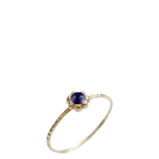 10K Gold Star Flower Ring with Iolite