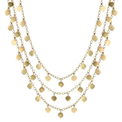 18K Gold Triple Lotus Necklace