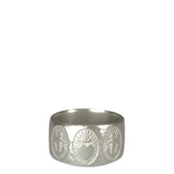 Men's Sterling Silver Heart & Anchor Wide Band