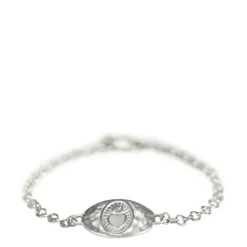 Men's Sterling Silver Heart with Flames Bracelet