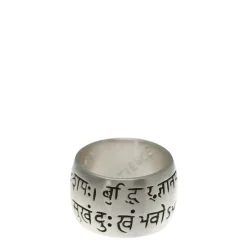 Men's Sterling Silver Wide Sanskrit Ring