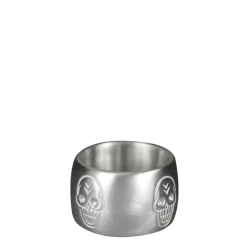 Men's Sterling Silver Wide Skull Band