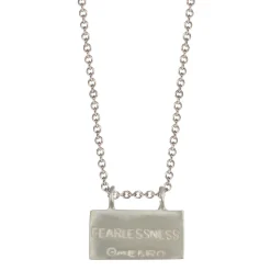 Sterling Silver 'Fearlessness' Slate Pendant