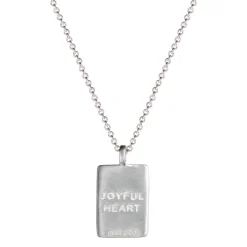 Sterling Silver Joyful Heart Foundation Fearlessness Tag on Chain