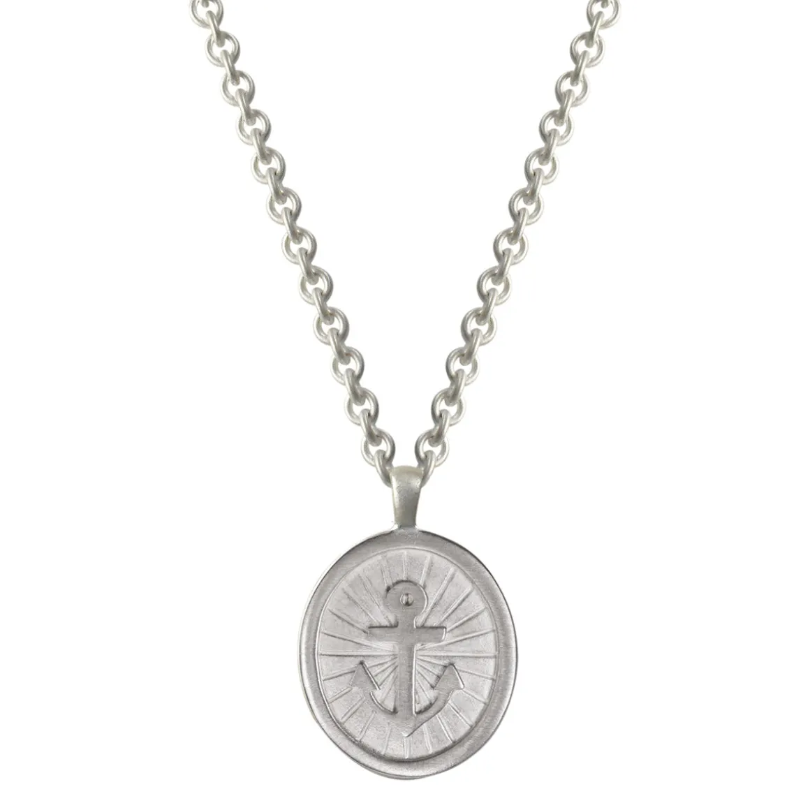 Sterling Silver Large Anchor Pendant