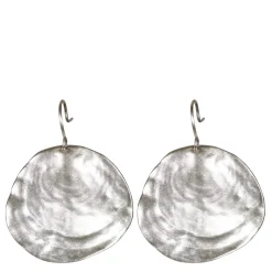 Sterling Silver Large Flat Shell Earrings