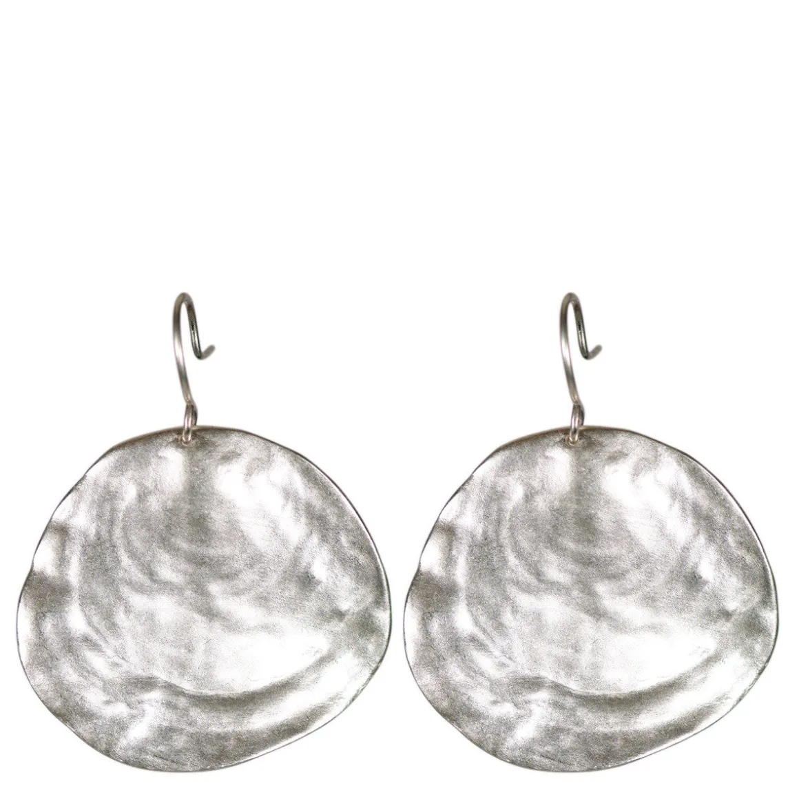 Sterling Silver Large Flat Shell Earrings