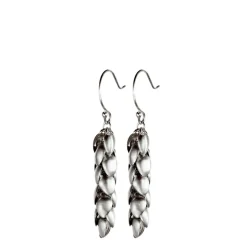 Sterling Silver Long Acorn Pod Earrings