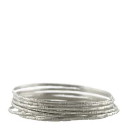 Sterling Silver Moroccan Bangles (Set of 7)