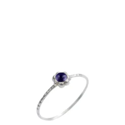 Sterling Silver Star Flower with Iolite Ring