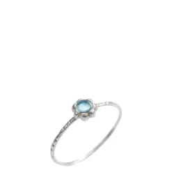 Sterling Silver Star Flower with Blue Topaz Ring