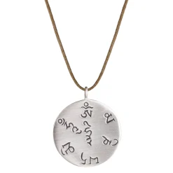 Sterling Silver Tibet Fund Pendant on Natural Cord